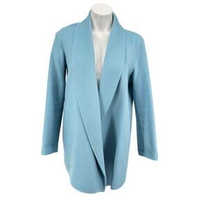 Theory Cashmere Wool Blue Jacket Coat Open Shawl Sileena Winsome 2 SZ M Women's